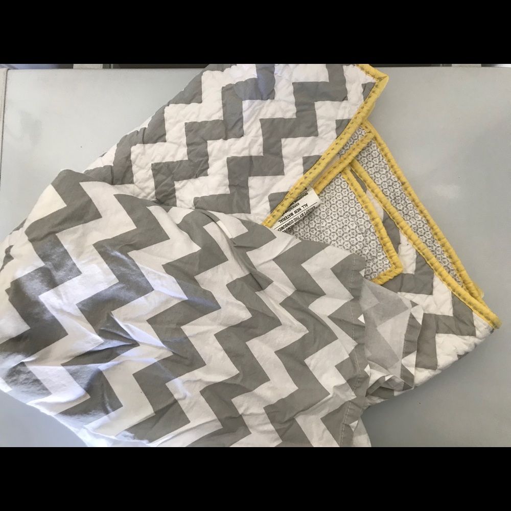 Pottery Barn Kids crib quilt and skirt